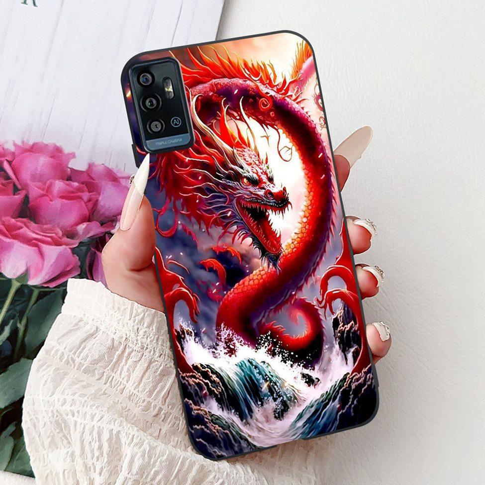 Für ZTE Blade A51 Hülle Für ZTE Blade A71 Case A7030 Luxus Schmetterling Liebe Süße Katze Cool Hübsch Löwe Bemalt Schwarzes Silikon