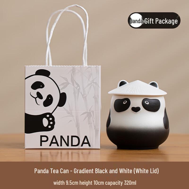 Creative Panda Ceramic Tea Caddy Panda Tea Caddy