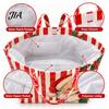 Reinforced Handle Carrying Bag Christmas PVC Tote Bag, Large Waterproof Shoulder Santa Deer Tree Stylish Holiday Gift Print, Reusable Grocery
