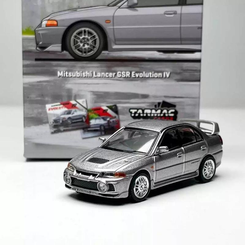 

Tarmac Works 1:64 Mitsubishi Lancer GSR Evolution IV Scale Diecast Model Car - Premium Collection