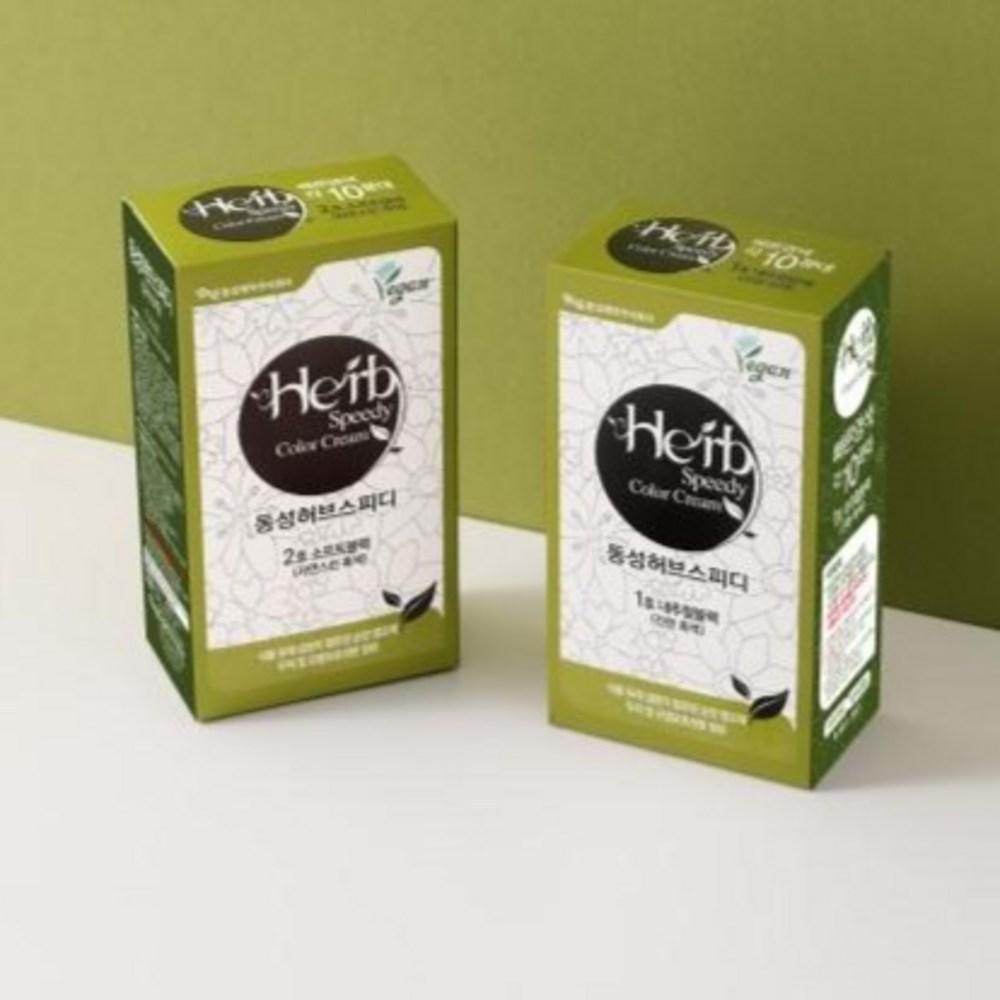 Dongseong Pharmaceutical Herb Speedy Color Cream Vegan Hair Dye, Natural Black, 1 Pc.