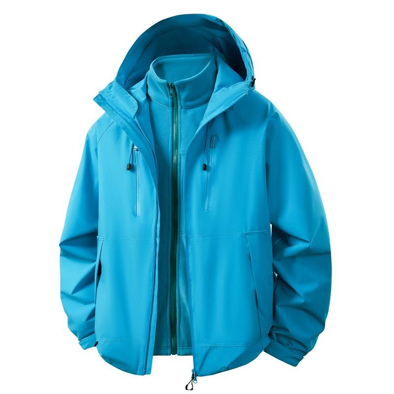 Outdoor Hiking Suit Couple's Three-in-one Jacket Men's Mountain Jacket Waterproof and Windproof Men's and Women's Tide Casual Jacket
