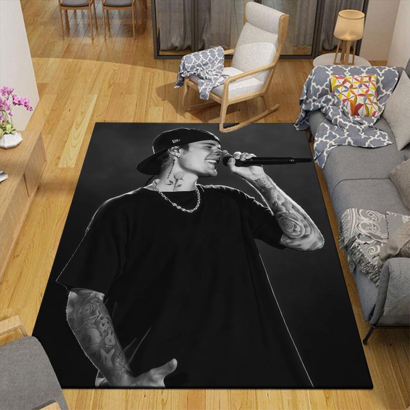 Bieber Home Sofa Decoration for Living Room & Bedroom, Non‑Slip Play Flannel Floor Mat for Game Room