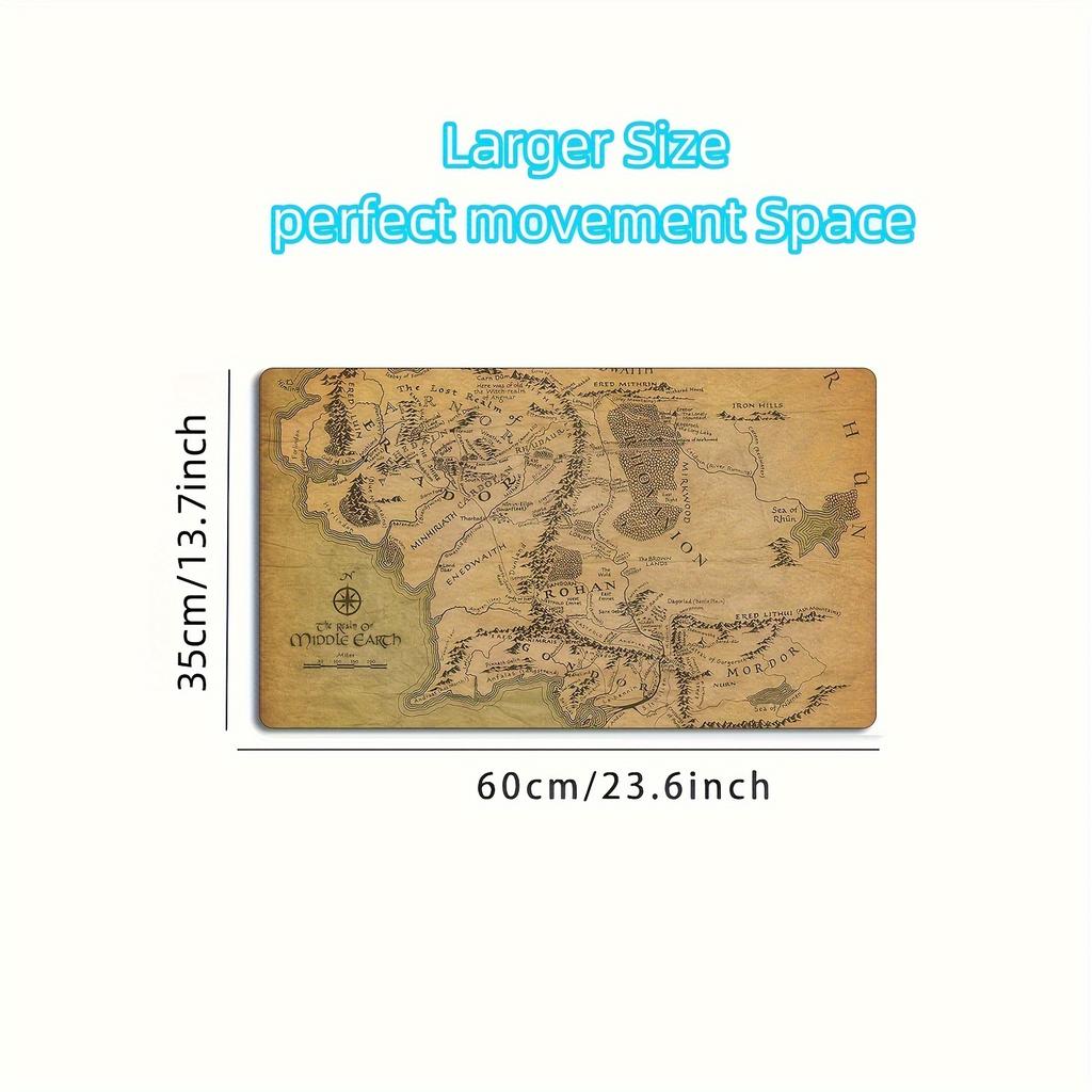 Middle Earth World Map Play Mat for Middle Earth Map Trading Card Game Middle Earth Mouse Pad Compatible Big Mousepepad Set Up