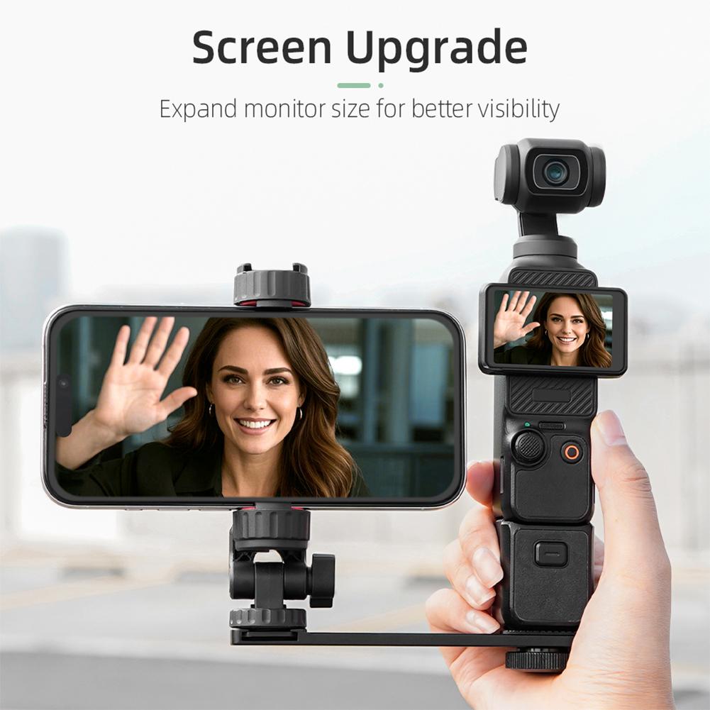 Phone Holder Fixed Bracket for DJI Osmo Pocket 3 Expansion Accessories Fill Light Tripod Clip with 1/4inch Screw & Cold Shoe