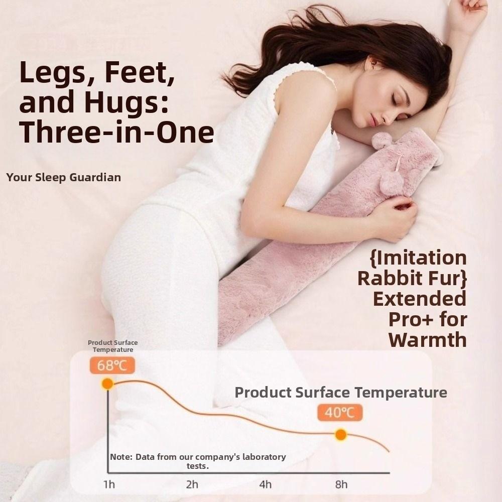 Extra Long Hot Water Bottle Leak-proof Removable Water-filled Waist Warmer Comfortable Keep Warm Hand Warmers Belly