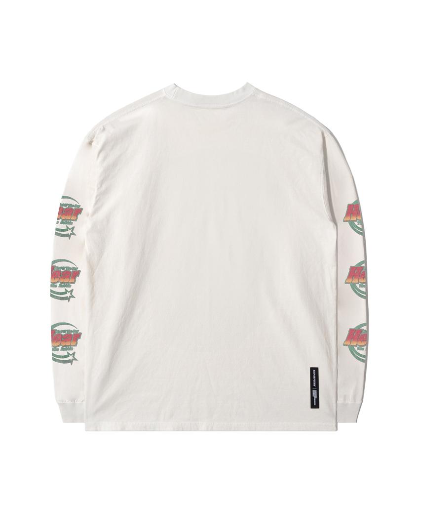 QT8 GARMENTS Rg Hear The Bubble Ec Washed Long Sleeve (Ecru)