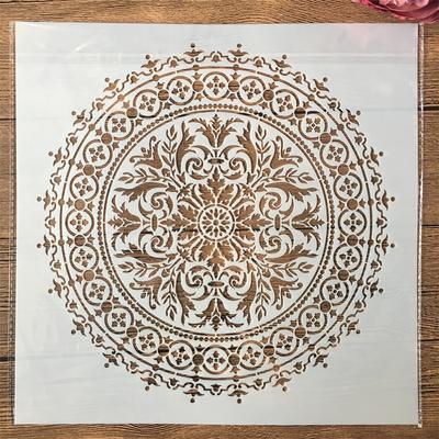 30*30 cm Büyük Geometri Mandala Tekerlek DIY Katmanlı Şablonlar Boyama Karalama Defteri Boyama Kabartma Albümü Dekoratif Şablon