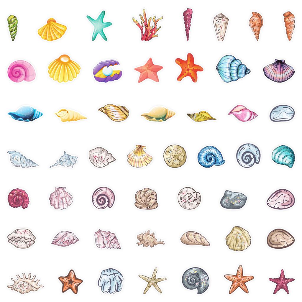 50 Shell Graffiti Stickers Suitcase Car Laptop Skateboard Mobile Phone Waterproof Decorative Stickers