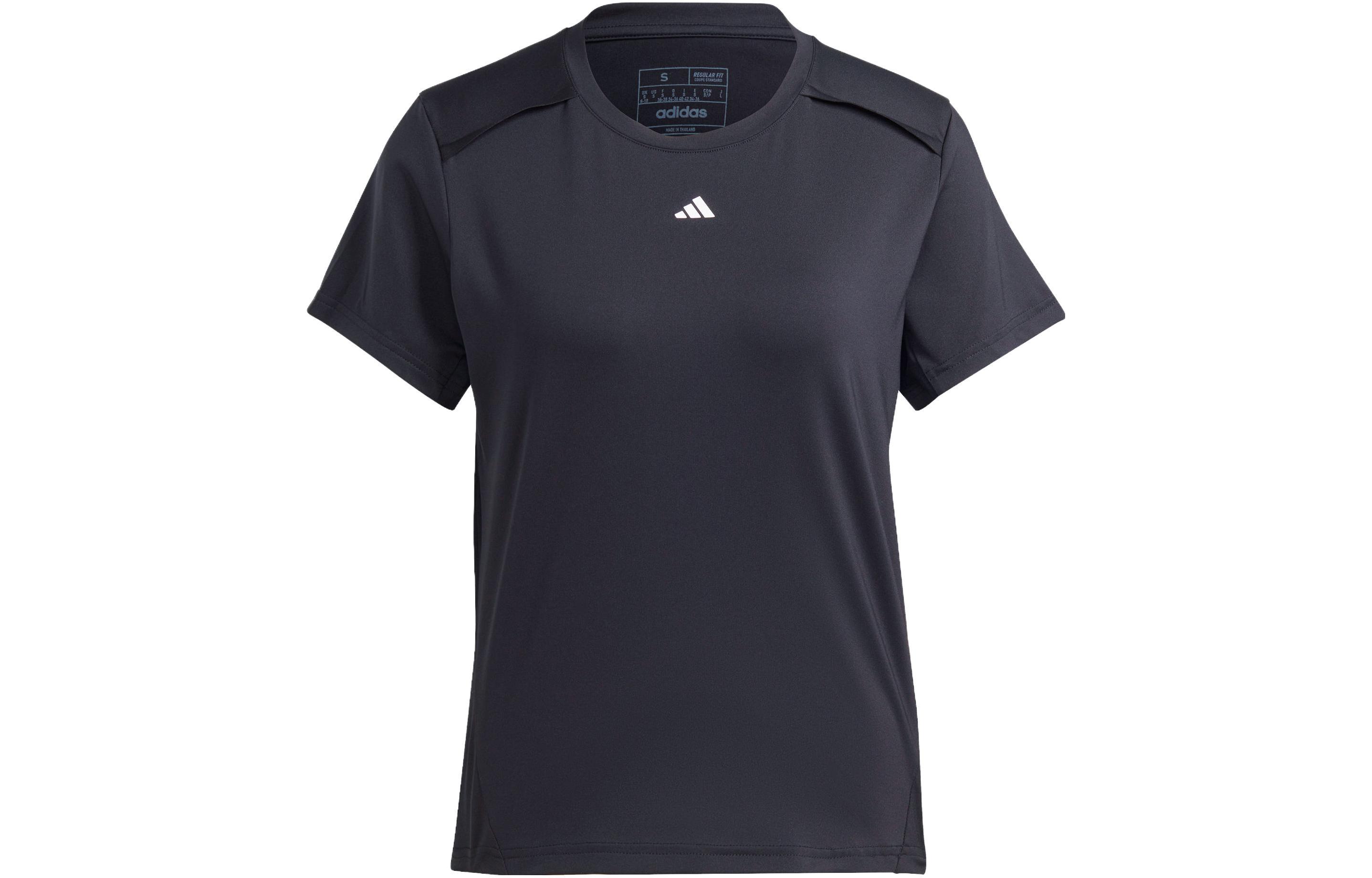 

Adidas T Shirts Women s Black Crew Neck Moderate Straight Fit IN6208 S