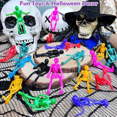 10/20/30 Pezzi Halloween Scheletro Giocattolo Estensibile Sollievo Ansia Stress Portatile Morbido TPR Alta Elasticità Scheletro Colorato