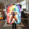 1pz Coperta in Flanella con Stampa Son Goku, Alta Qualità per Tutte le Stagioni, Decorazione per la Casa, Calore e Comfort, Perfetta per Regali di Natale