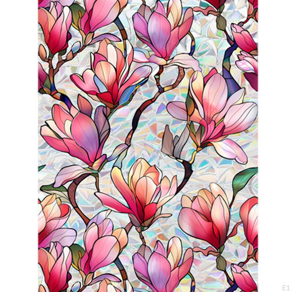 Flower Window Cling,Non Adhesion Double Sided Static Cling Glass Sticker Decal for Festival Kitchen