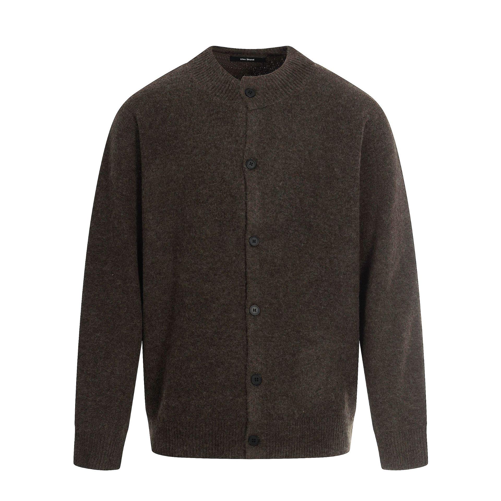 

Унисекс свитер 11KN Ретро с круглым вырезом: Свободный, ленивый стиль, однотонный кардиган на пуговицах, вязаный. S