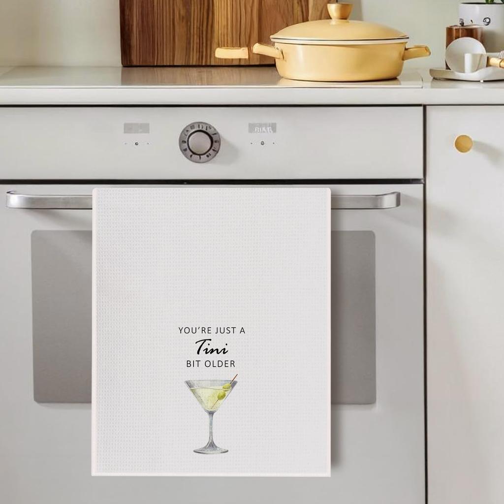 Martini Kitchen Towels,Funny Martini Dish Towels,Martini Gifts for Women,Martini Decor for Party Kitchen Bar Pub,16X24 Inches