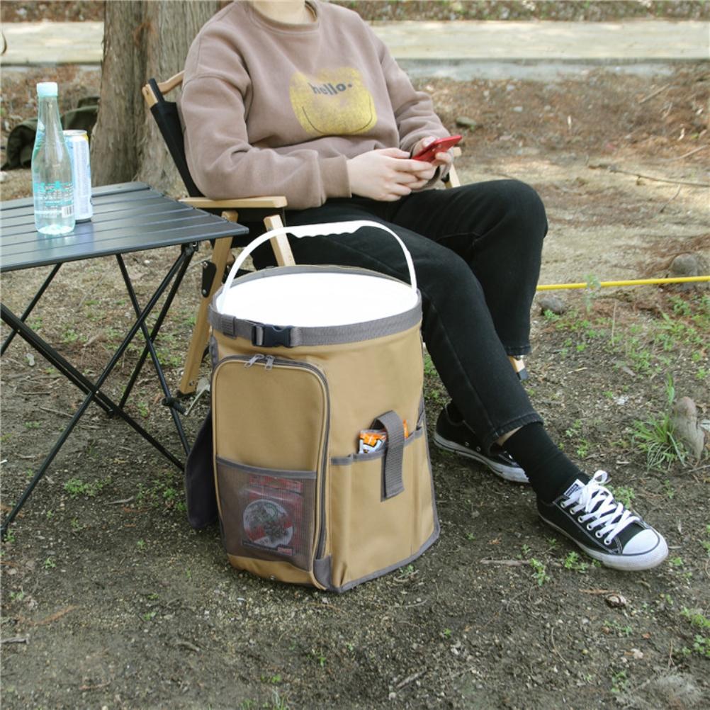 Outdoor Campingeimer Organizer Große Kapazität Angeltaschen-Aufbewahrungstasche Gartentasche für Angeln Camping Wandern