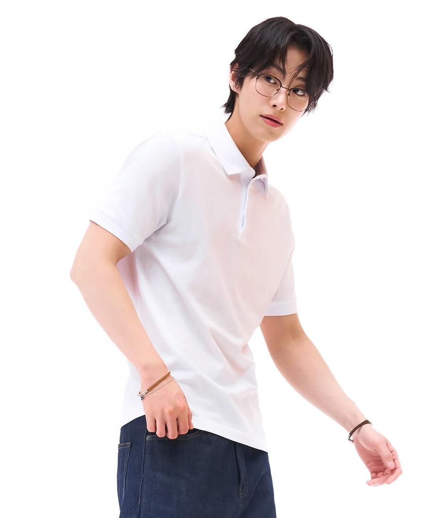 CHASECULT Unisex Cool Pique Collared T-Shirt - White