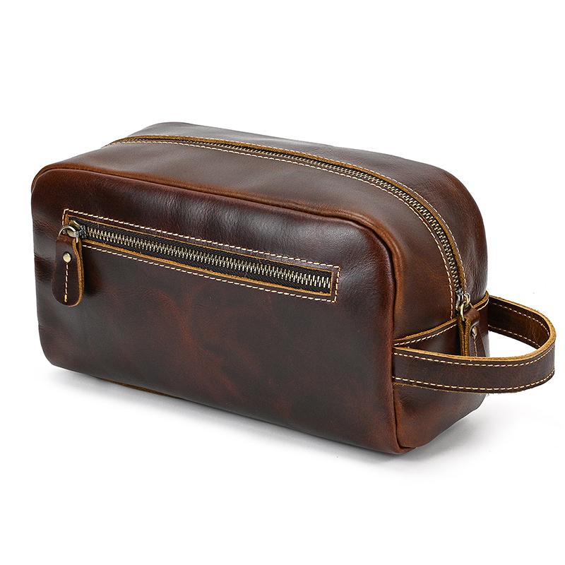 Genuine Leather Clutch real cowskin storage bag men male zipper Clutches genuine leather makeup bags water pen glasses bag