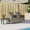 VidaXL 2-seater Garden Sofa with Table and Cushions Braided Resin, Outdoor Sofa, Garden Furniture, Furniture of 4003886
