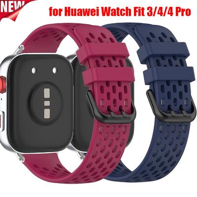 Silikonowy Pasek Do Huawei Watch Fit 3/4/4 Pro Opaska Oddychający Pasek do Zegarka Męski Damski Bransoletka Do Huawei Watch Fit 4/3/2/1 Correa