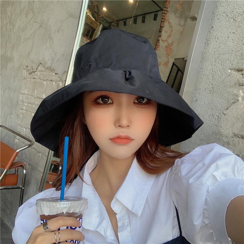 Niche designer pleated lace bucket hat women summer travel big brim sun hat sun protection sun hat tide