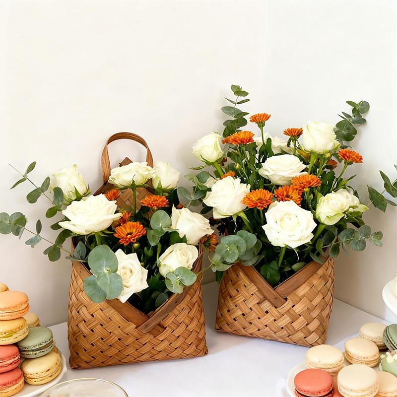 1PC Multi-Purpose Kitchen Decor Woven Wall-Mounted Basket Farmhouse Wall Hanging Vegetables 2 Sizes