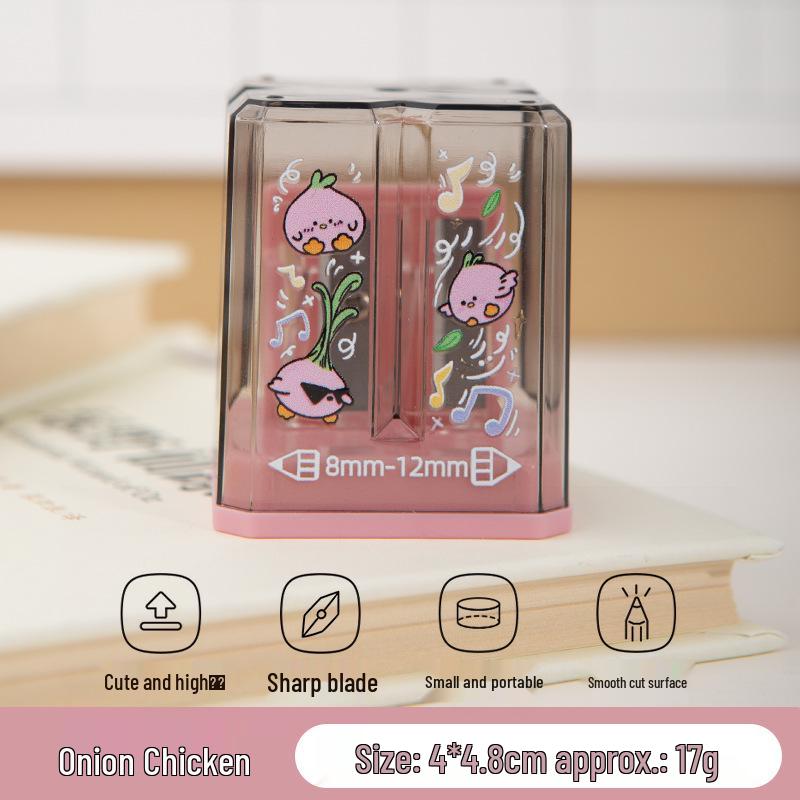 Mini Double-Hole Cute Pencil Sharpener for Primary Students - Creative Children's Stationery