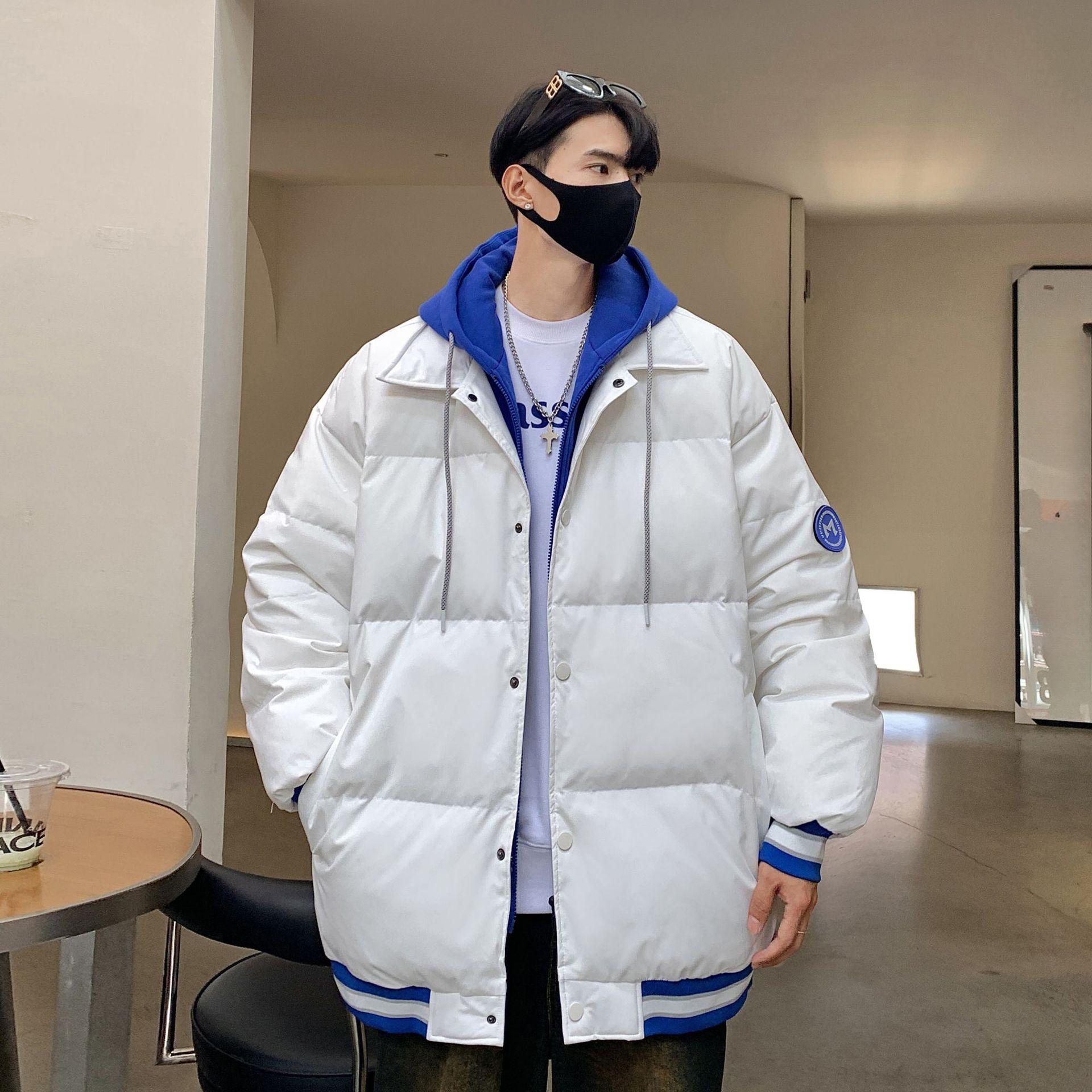 Пуховик мужской модный белый утиный пух женский с капюшоном пара 85 национальный стандарт — фото 4