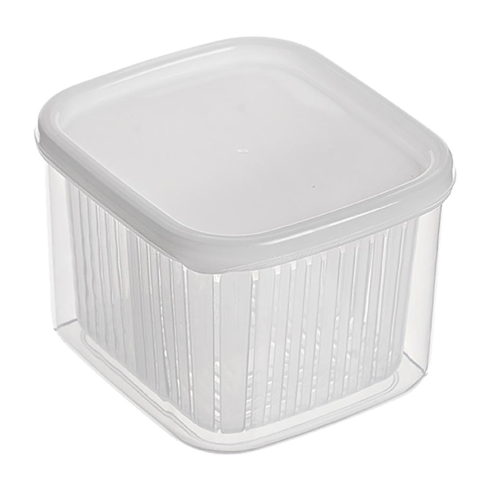 2PCS PP Vegetable Fruit Storage Container 2 Compartments Fridge Storage Organizer  Home Storage
