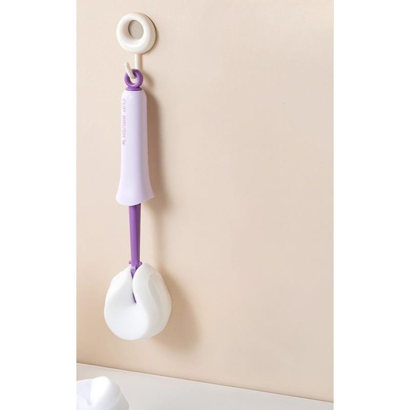 

Two-in-one Water-discharging Cup Brush - Washes Cups; Long Handle Brush - Cleans Straws; Brush - Cleans Cups Without Any Blind Spots. фиолетовый