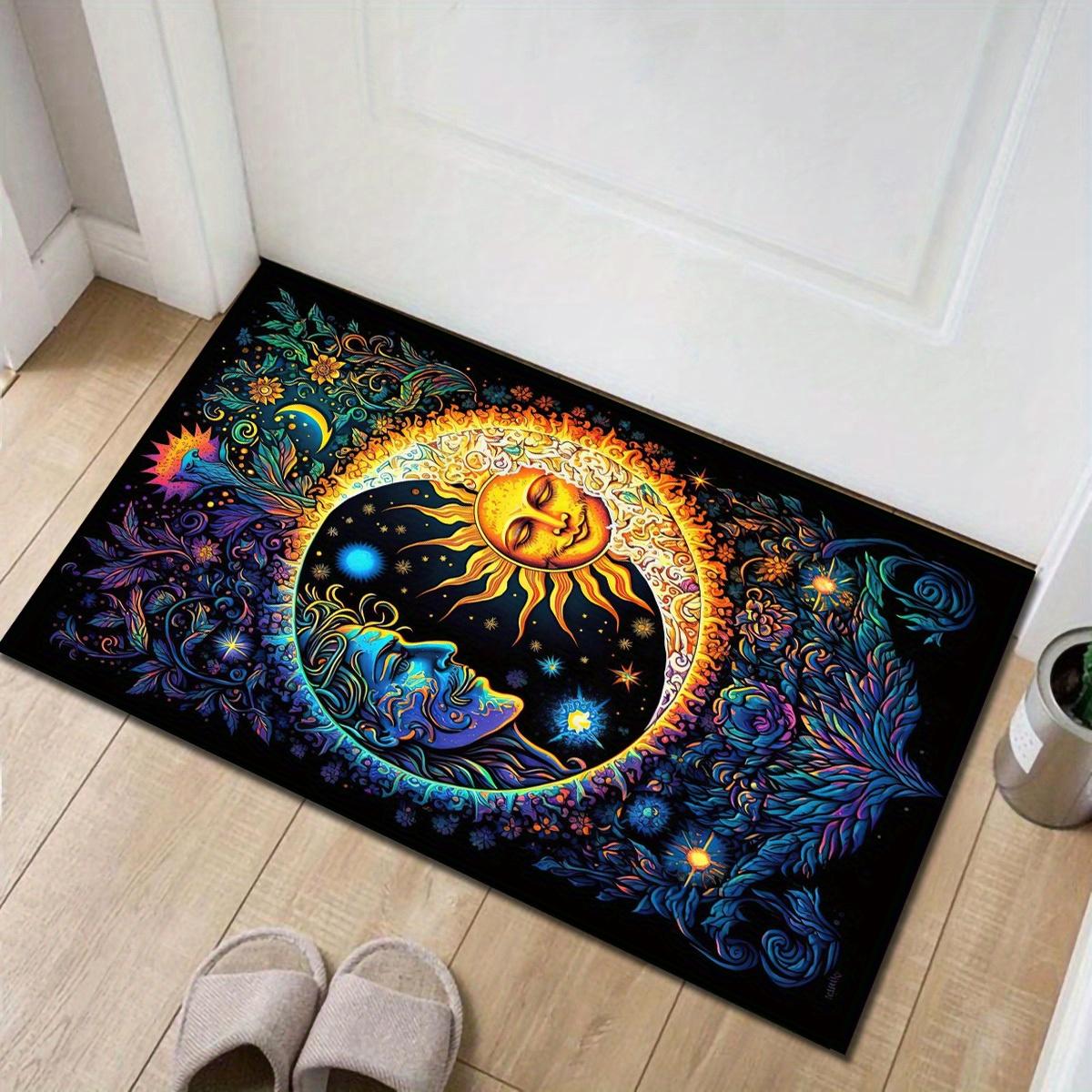 

Sun and Moon Crystal Velvet Area Rug Polyester Soft Non-Slip Floor Mat for Living Room Bedroom Kitchen Bathroom - Wrin 50x80cm