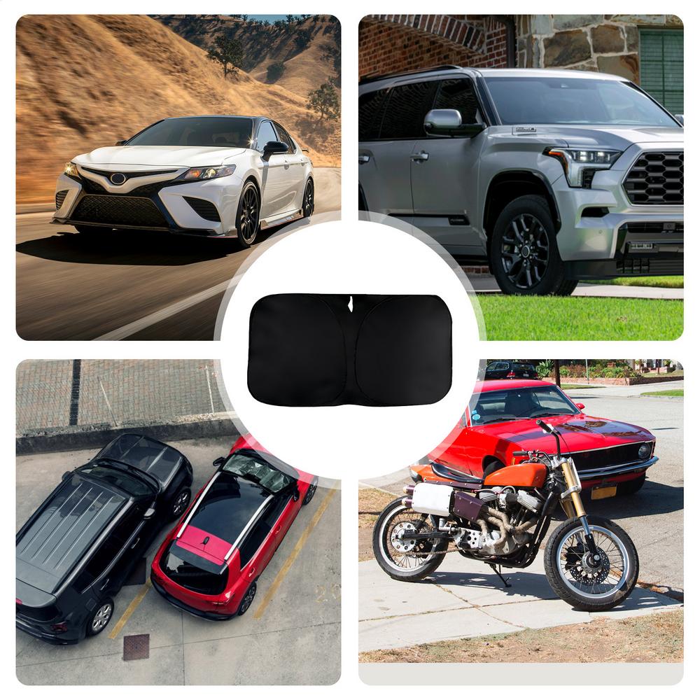 Car Windshield Sun Blocker Car Front Windshield Sunshade Foldable Anti-UV Truck Window Sun Visor Heat Insulation For Most Cars