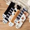 6 Pairs of Unisex Knee Length Cartoon Cat Paw Socks, Thick Sleeping Floor Socks, Comfortable for Daily Wear