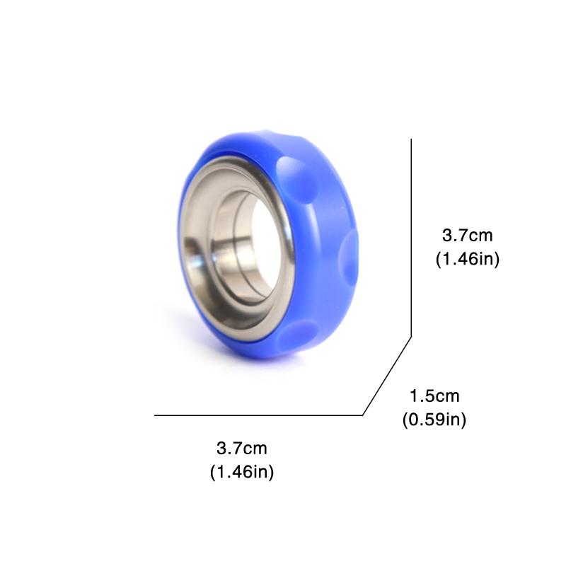 

Mechanical Fidget Ratchet Ring EDC Toys Adjustable Haptic Ring Stainless Steel+Pom Fingertip Metal Tyre Toys Stress Spinner синий