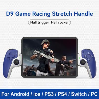 D9 Teleskop-Gamecontroller RGB-Licht Handy-Gamepad mit Turbo/6-Achsen-Gyro/Vibration für Android iOS PS3 PS4 Switch PC