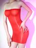 Sexy Women 6D Thin Tight Pencil Cute Dress Smooth Sheer See Through Micro Mini Dress Oil Shiny Bodycon Bandage Tube Dress