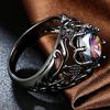 Unisex Ring Hollow Out Faux Gem Men Women Vintage Carving Finger Ring Valentines Day