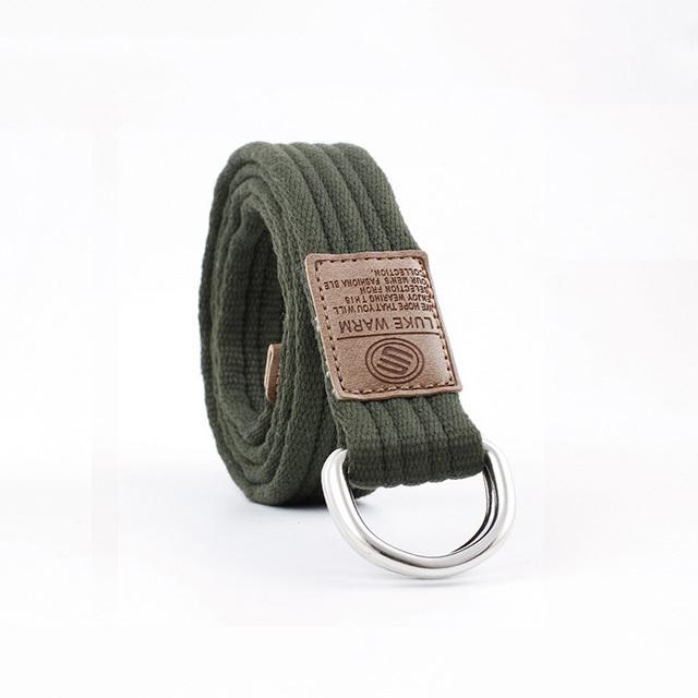 

Men Women Canvas Belt Casual Fashion Double Buckle Belts Outdoor Woven Unisex Belts Waist Band Soft Nylon Elastic Braided Strap St Practical Use about 118cm зелёный