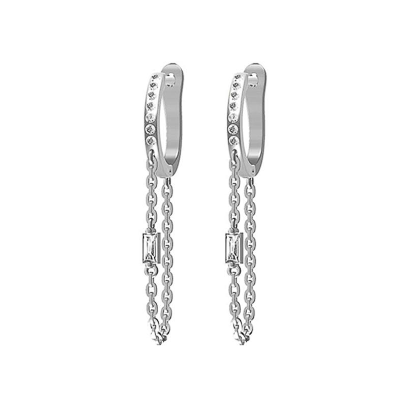 New Newest Fresh Style Chain Hanging Earrings for Women with Dazzling CZ Simple Stylish Girls Earrings 2021 Trendy Jewelry