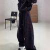 Plus Size Women's Color Block Hoodie & Wide Leg Pants Set for Spring/Autumn