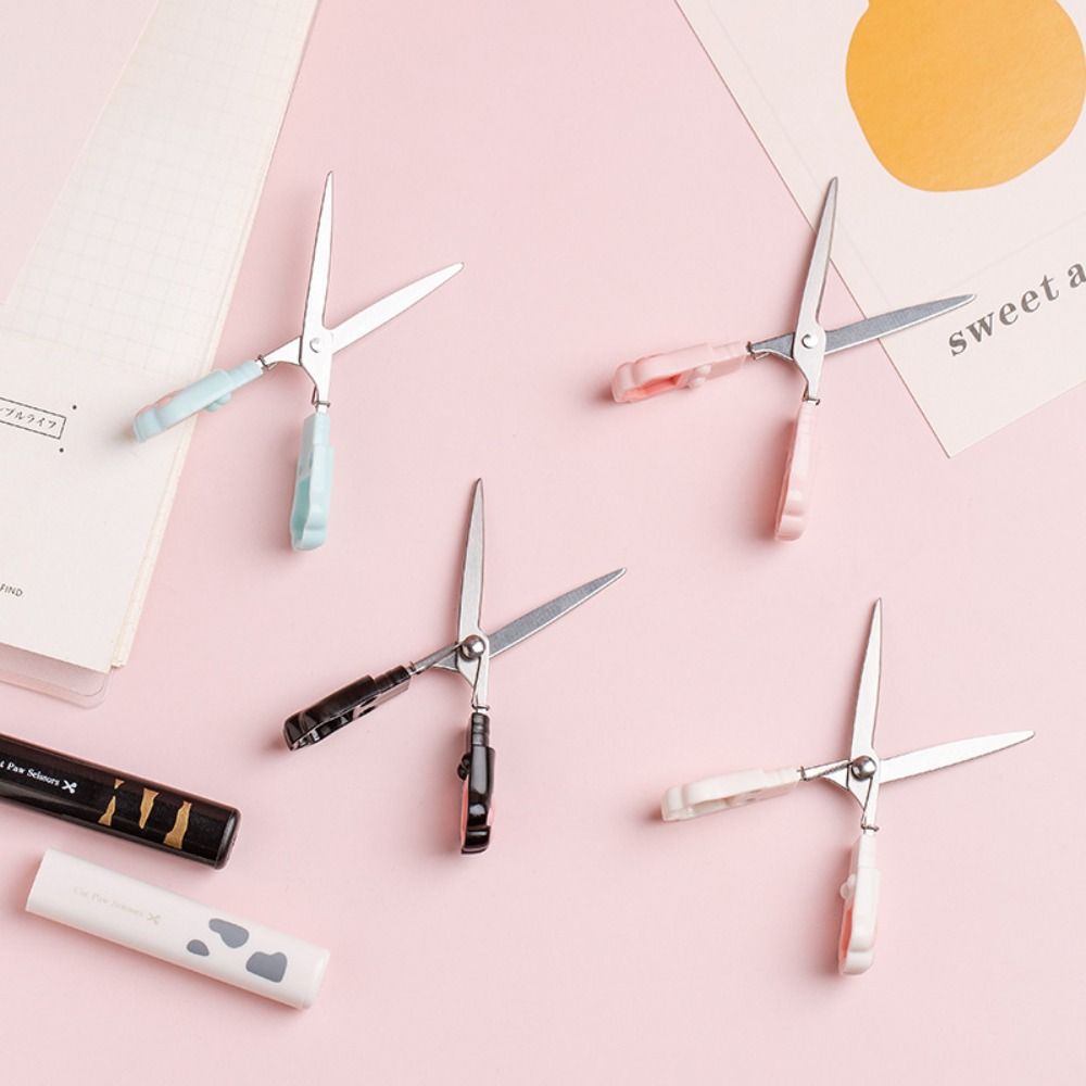 Cartoon Cat Paw Scissors Plastic Cartoon Scissors Portable Scissors