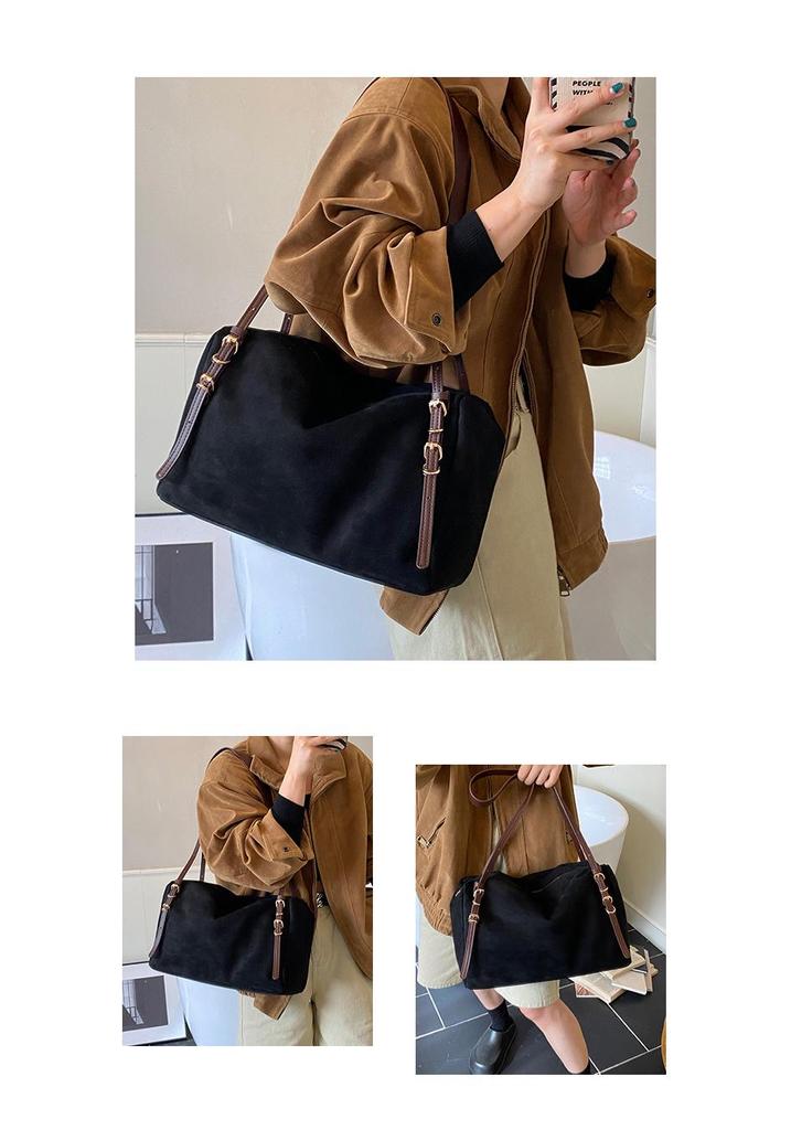 Korean Style High-End Suede Plush Retro Crossbody Bag for 2026 Summer