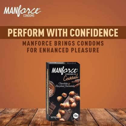 Manforce Overtime Pineapple & Cocktail Hazelnut and Chocolate Flavoured Condoms for Men| 20 Count (Pack of 2)| Lubricated Latex Condoms