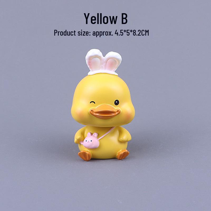 

MOMO Yellow Duck Car Ornament - Head-Shaking Interior Decoration, Perfect Birthday Gift for Women. As shown