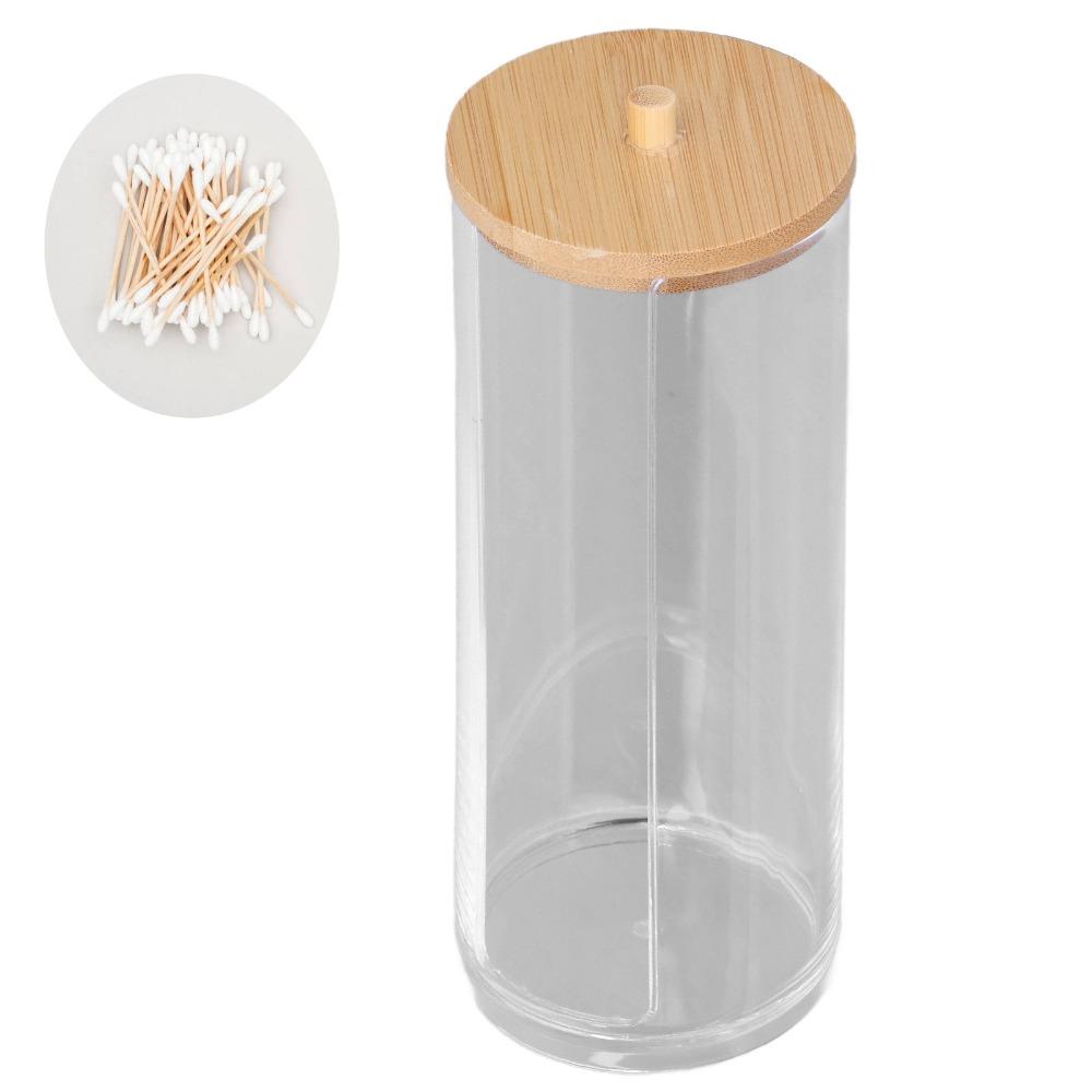 Transparent Cotton Pad Dispenser Decorative Cosmetic Pads Container Cotton Rounds Holder  Bathroom
