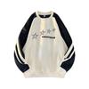 American Fashion Brand Contrasting Color Splicing Round Neck Ins Trendy Loose and Versatile Couple Jacket Spring New Sweatshirt for Men and Women