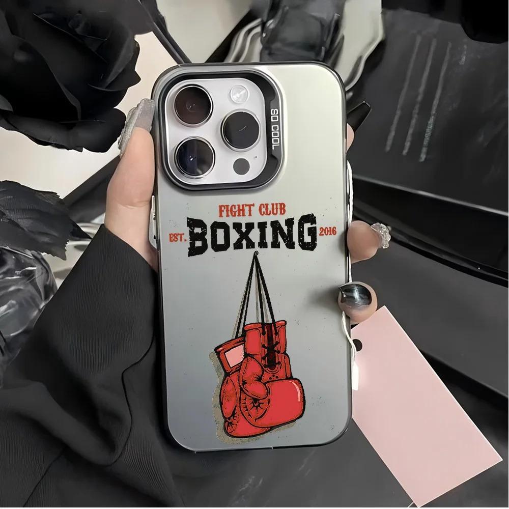 Fashion boxing pattern phone case suitable for iPhone 17 Air 16 15 14 13 12 11 Pro Max Plus anti-fall and shockproof back cover