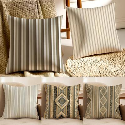 Simple Elegant Retro Check Pattern Cushion Cover Pillowcase Antidustmite Living Room Sofa Decor Cushion Room