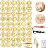 58/28 Pcs Wood Burning Tip Set Copper Alphanumeric Soldering Iron Template DIY Embossing Engraving Head Tool Soldering Iron