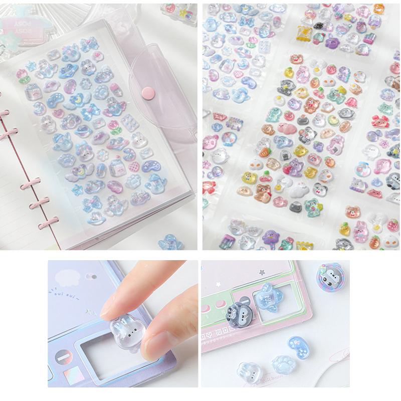 3D Cute Jelly Stickers Cartoon Animal Relief Sticker Scrapbook DIY 3D Stickers Car Refrigerator Phone Case Stickers